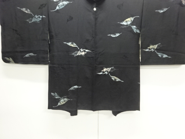 木の葉模様織出し一ツ紋羽織